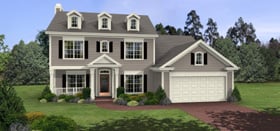 Colonial Country Elevation of Plan 92460