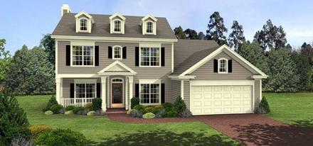 Colonial Country Elevation of Plan 92460