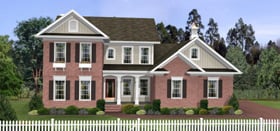 Colonial Country Elevation of Plan 92464