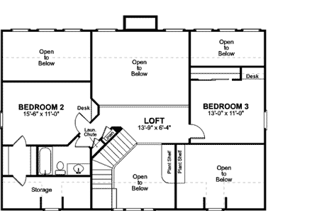 House Plan 92465 Second Level Plan