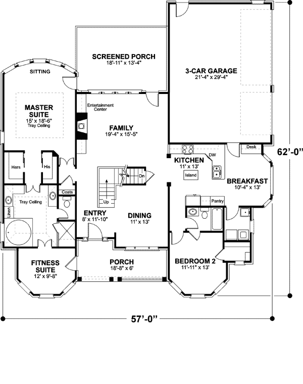 Bungalow European Level One of Plan 92467