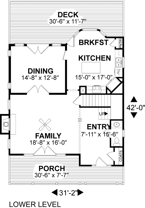 Country Craftsman Level One of Plan 92469