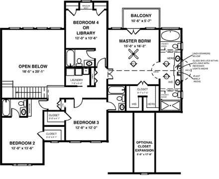 House Plan 92472 Second Level Plan