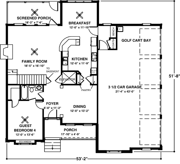 Traditional Tudor Level One of Plan 92473