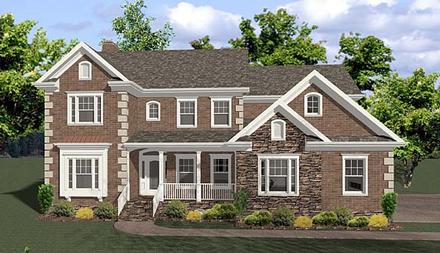 Traditional Tudor Elevation of Plan 92474