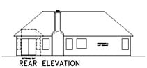 One-Story Traditional Rear Elevation of Plan 92477