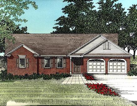 One-Story Ranch Elevation of Plan 92480