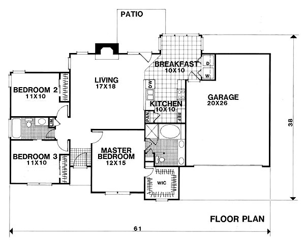 One-Story Traditional Level One of Plan 92482