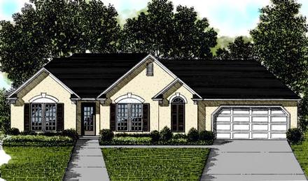 One-Story Traditional Elevation of Plan 92482