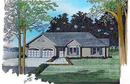 One-Story Ranch Elevation of Plan 92483