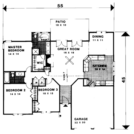 House Plan 92487 First Level Plan