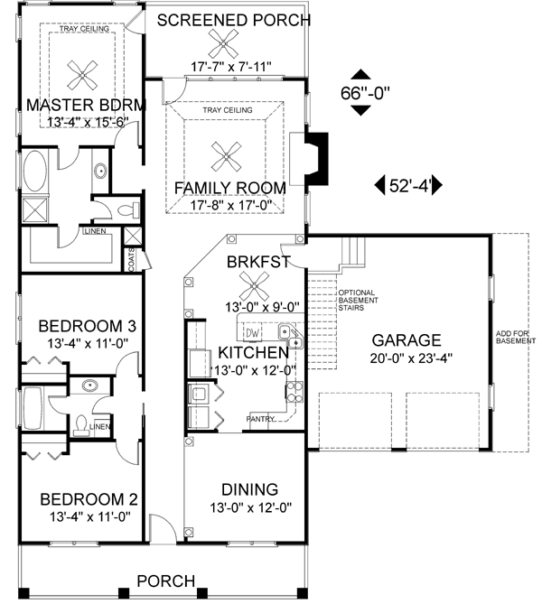 Bungalow Traditional Level One of Plan 92494