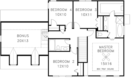 House Plan 92498 Second Level Plan