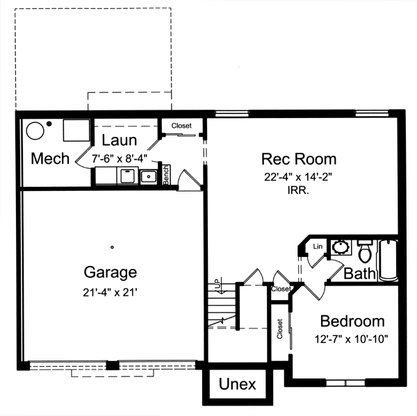 Ranch Traditional Lower Level of Plan 92601