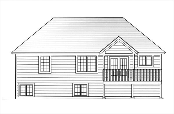 Ranch Traditional Rear Elevation of Plan 92601