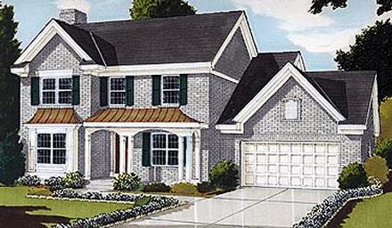 Colonial Country Southern Elevation of Plan 92607