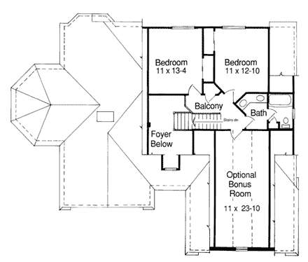 House Plan 92608 Second Level Plan