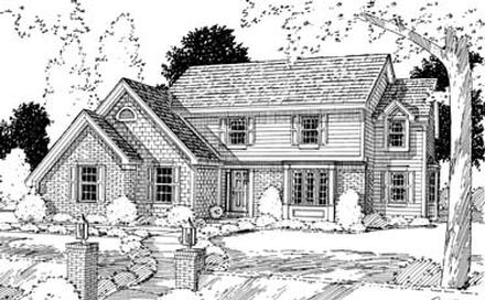 Colonial Country Elevation of Plan 92618