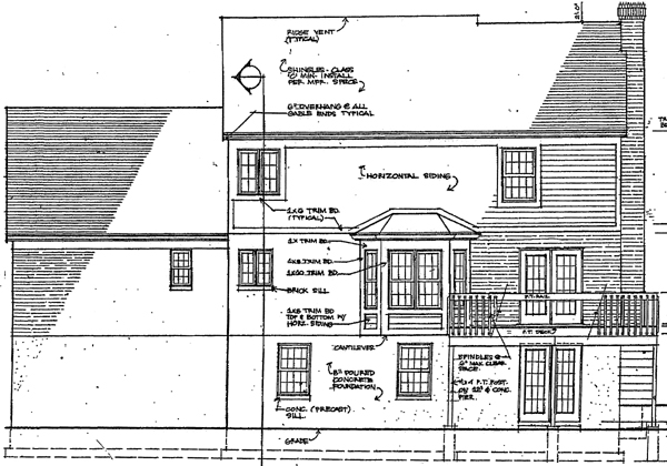 Colonial Southern Rear Elevation of Plan 92622