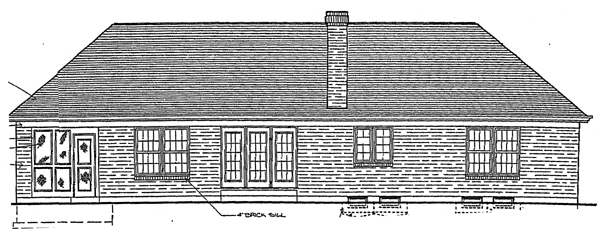 Traditional Rear Elevation of Plan 92630