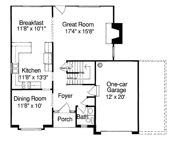 Bungalow Colonial Level One of Plan 92632