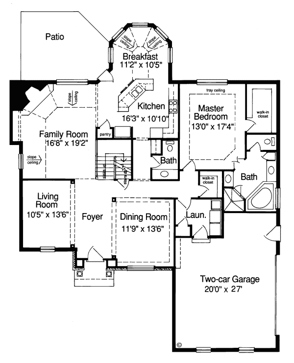 Bungalow Colonial Level One of Plan 92637
