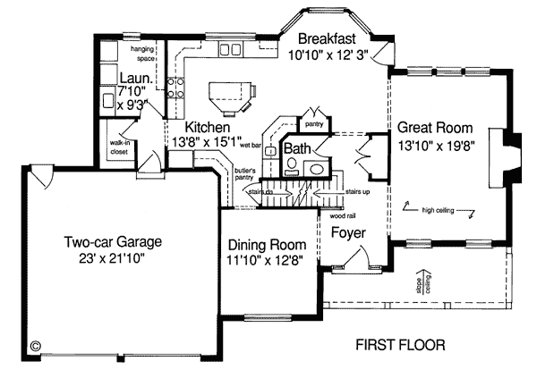 Bungalow Country Traditional Level One of Plan 92638