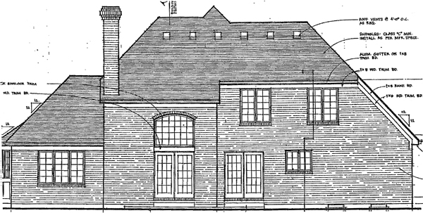 European Tudor Rear Elevation of Plan 92646