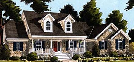 Cape Cod Country Southern Elevation of Plan 92653