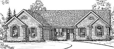 European Ranch Elevation of Plan 92655