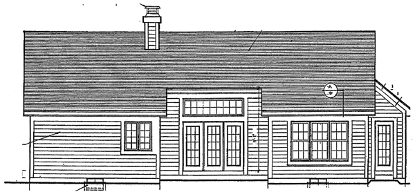 Bungalow Ranch Rear Elevation of Plan 92660