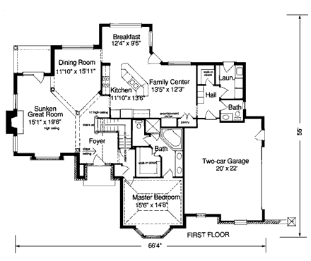 House Plan 92661 First Level Plan