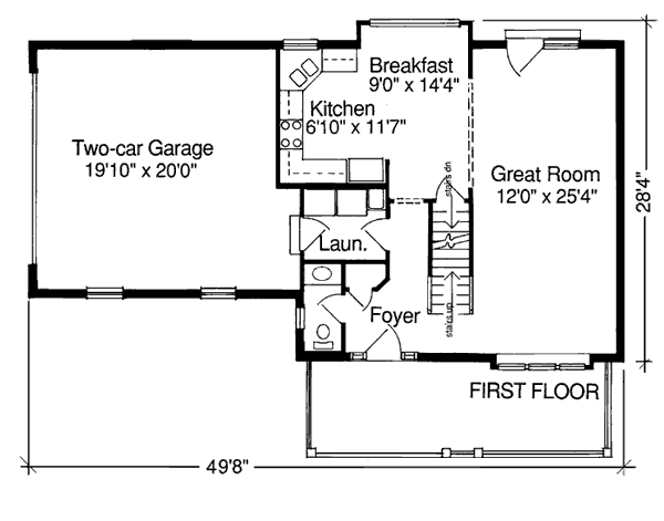 Country European Farmhouse Level One of Plan 92665