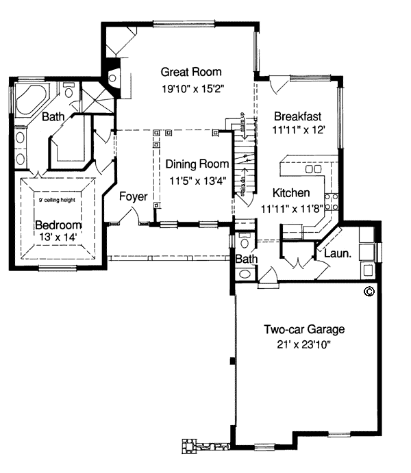 Bungalow Country Level One of Plan 92668