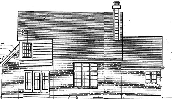 Bungalow Country Rear Elevation of Plan 92668