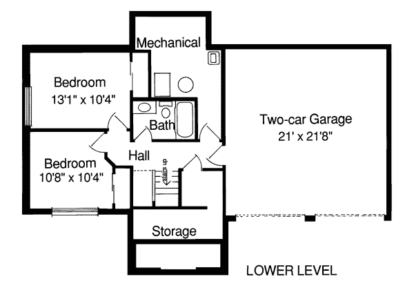 Colonial Country Lower Level of Plan 92670