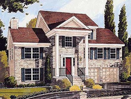 Colonial Country Elevation of Plan 92670