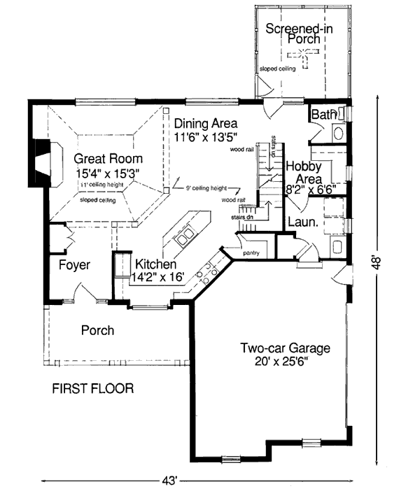 Bungalow Country Level One of Plan 92679