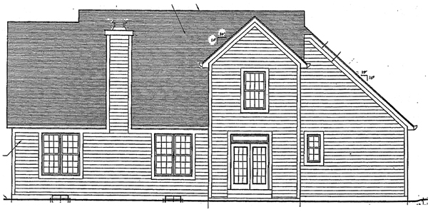 Country One-Story Ranch Rear Elevation of Plan 92680