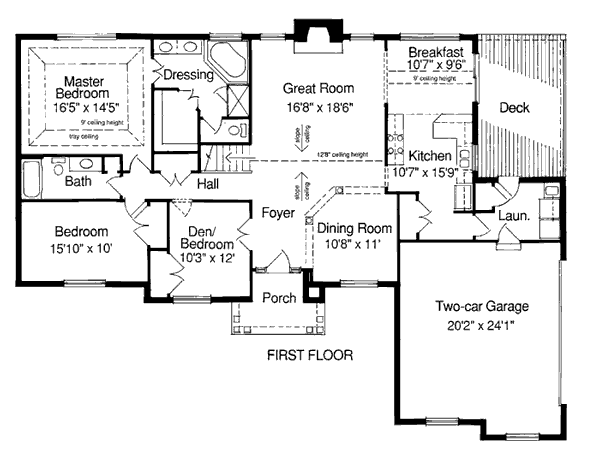 One-Story Ranch Level One of Plan 92683