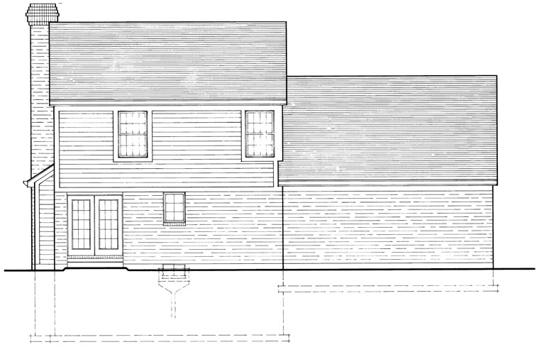 Country Rear Elevation of Plan 92684