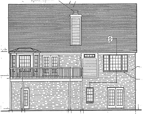 Bungalow Country Rear Elevation of Plan 92685