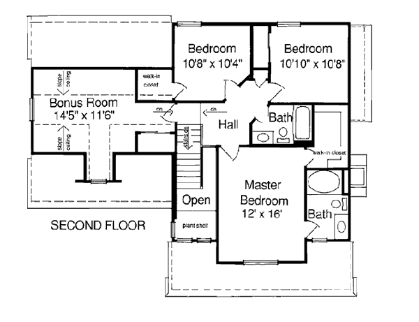Bungalow Country Farmhouse Level Two of Plan 92686