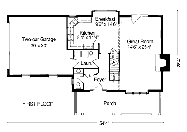 Country Farmhouse Level One of Plan 92690