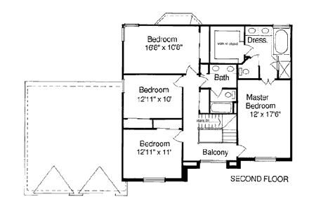 House Plan 92692 Second Level Plan