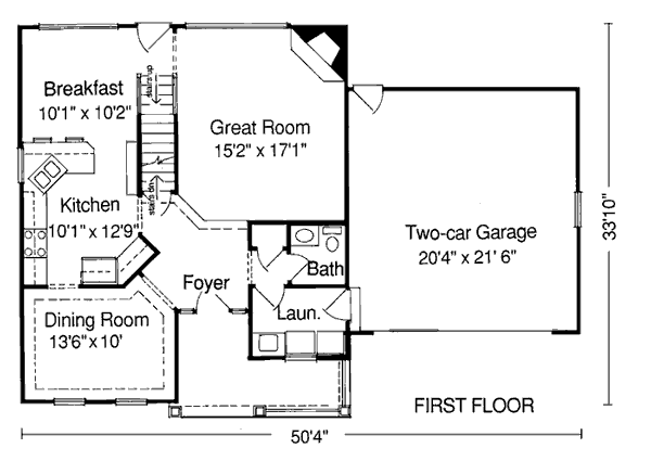 Country Farmhouse Level One of Plan 92695