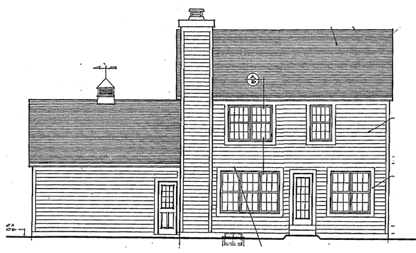 Country Farmhouse Rear Elevation of Plan 92695