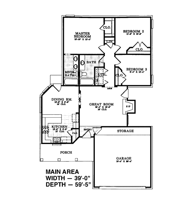 Narrow Lot Traditional Level One of Plan 93001