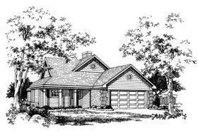 Narrow Lot Traditional Elevation of Plan 93001