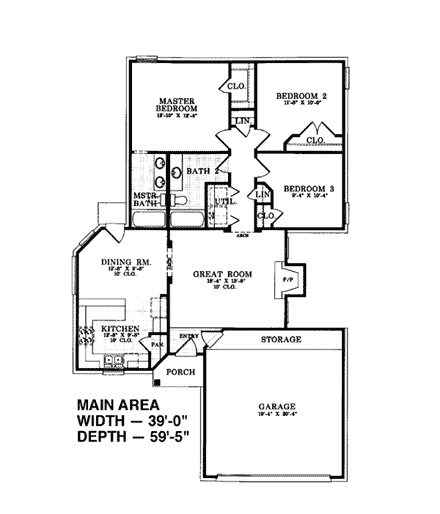 House Plan 93002 First Level Plan